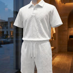 Marcello Textured Polo and Shorts Set