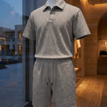 Marcello Textured Polo and Shorts Set