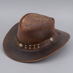 EKON Studded Leather Western Hat