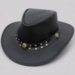 EKON Studded Leather Western Hat
