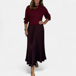 Knitted Maxi Dress with Pleated Skirt