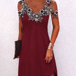 Chic Sleeveless Contrast Color Lace Flower Collar Dress