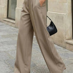 Elegant High Waist Pleated Wide Leg Pants