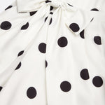 Black‑and‑White Classic Polka Dot French Sleeveless Midi Dress