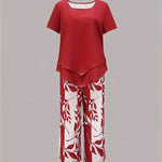 Rosalind | Leaf Print Two-Piece Set