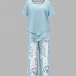 Arvessa™ | Casual Leaf Print Two Piece Set