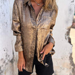 Casual Suede Fashionable Lapel Shirt