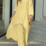 Fashionable Solid Color Two-piece Set