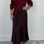 SOPHIA™ - Knit Jumper & Pleated Satin Skirt
