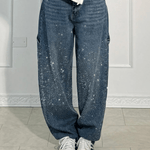 Julia | Trendy Balloon Carpenter Jeans met Glitters