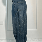 Julia | Trendy Balloon Carpenter Jeans met Glitters