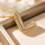 Pavl Bubble Letter Monogram Necklace