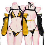 DANGER Cyber Cat Bikini with Sleeves Set