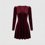 Olivia Stanton | Velvet Mini Wrap Dress For Women