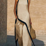 Elegant Irregular Sleeveless Top and Wide-Leg Pants Two-Piece Set