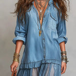 Emmeline | The Denim Patchwork Maxi Dress