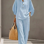 Maribel™ | Two-Piece Set with Batwing Sleeves and Wide Pants