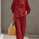 Maribel™ | Two-Piece Set with Batwing Sleeves and Wide Pants