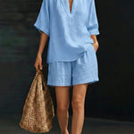 Zoe Mitchell | Linen Two-Piece Shorts Set For Women