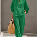 Maribel™ | Two-Piece Set with Batwing Sleeves and Wide Pants