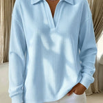 Idalia™ | Chic Soft Waffle-Knit Polo Top
