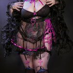 Goth Angel Ruffled Lace Sheer Dress