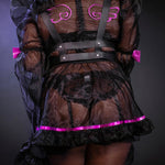 Goth Angel Ruffled Lace Sheer Dress