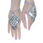 Iron Maiden Wrist Cuffs Steel Chainmail Scalemail
