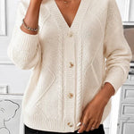Joyce | Vintage Cable Knit Button Cardigan