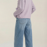 Sweater with floral design and round neckline