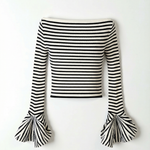 Anna Striped Shirt with Puff Sleeves