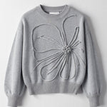 Annie knitted sweater with floral design