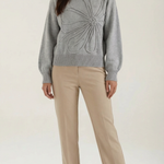 Knitted sweater with floral design