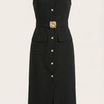 Arlene Midi Dress with Button Details