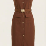 Arlene Midi Dress with Button Details