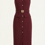 Arlene Midi Dress with Button Details