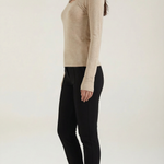 Long-sleeved knit top with Barbara-style slits