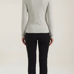 Long-sleeved knit top with Barbara-style slits