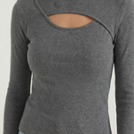Long-sleeved knit top with Barbara-style slits