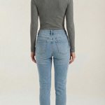 Long-sleeved knit top with Barbara-style slits