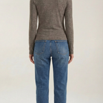 Long-sleeved knit top with Barbara-style slits
