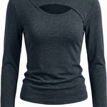 Long-sleeved knit top with Barbara-style slits