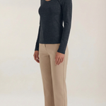 Long-sleeved knit top with Barbara-style slits