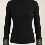 Beth turtleneck sweater with textured lace cuffs