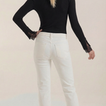 Beth turtleneck sweater with textured lace cuffs