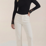 'Beth' turtleneck sweater with textured lace cuffs