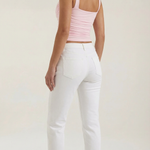 Blair sleeveless blouse with ruching and square neckline