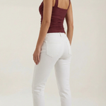 Blair sleeveless blouse with ruching and square neckline