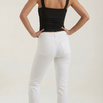 Blair sleeveless blouse with ruching and square neckline