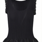 Carol ribbed knit sweater with ruffles